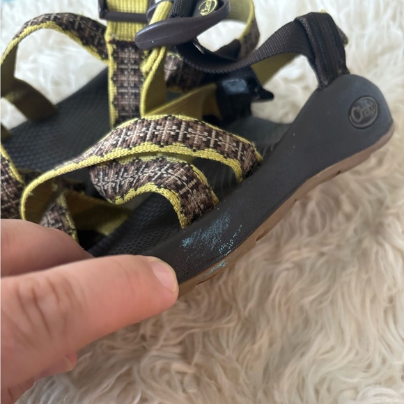 Brown and Yellow Strappy Chaco Sandals - Picture 3 of 6
